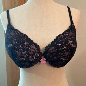 Victoria's Secret Black Lace Push-up Bra Size 36C